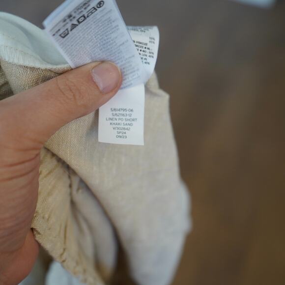 Gap Women's Linen Blend 4" Drawstring Casual Tan Shorts Size Large - Picture 5 of 7